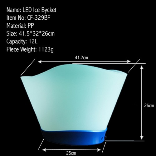 Individual 12L White LED Glow Ice Bucket