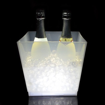 Case of 5 White LED Glow Ice Buckets (10L - Rechargeable & Battery Operated)
